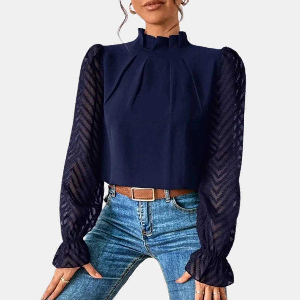 Elegante top de manga larga para mujer