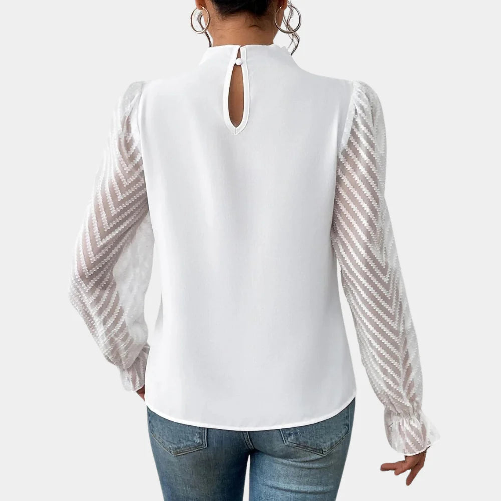 Elegante top de manga larga para mujer