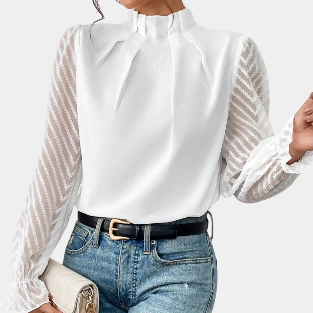 Elegante top de manga larga para mujer