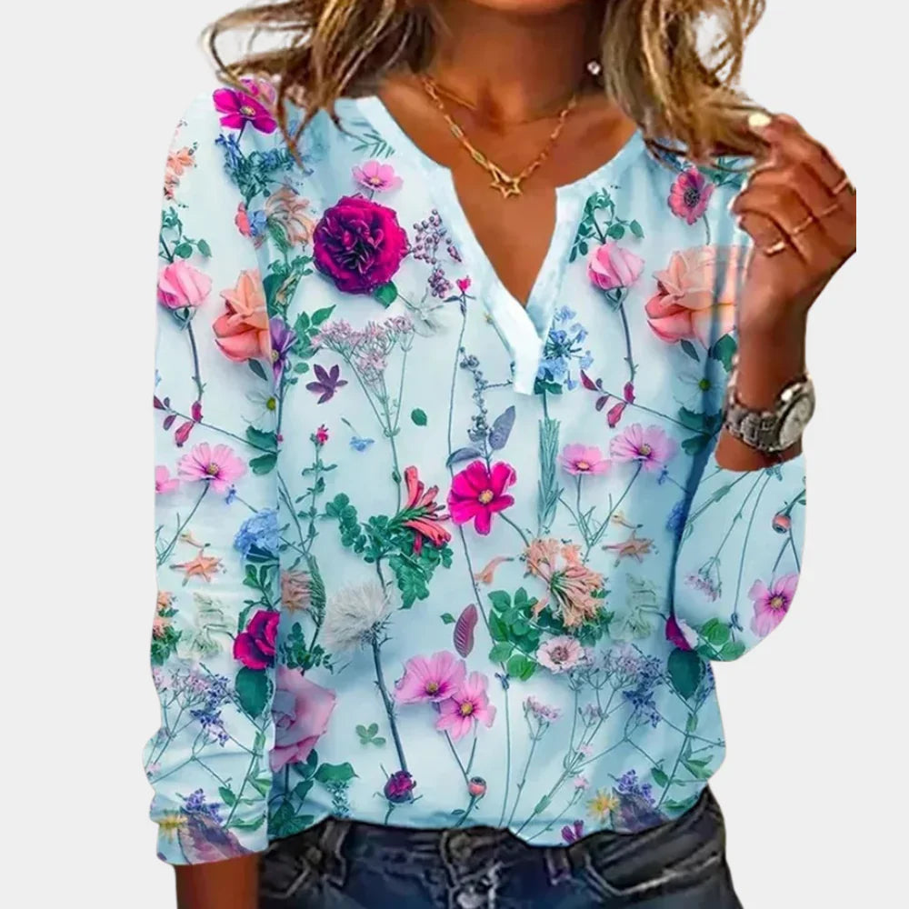 Blusa floral informal para mujer