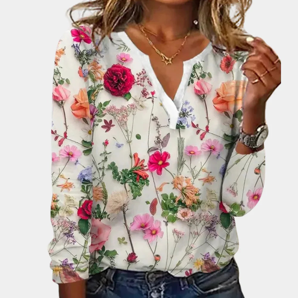 Blusa floral informal para mujer