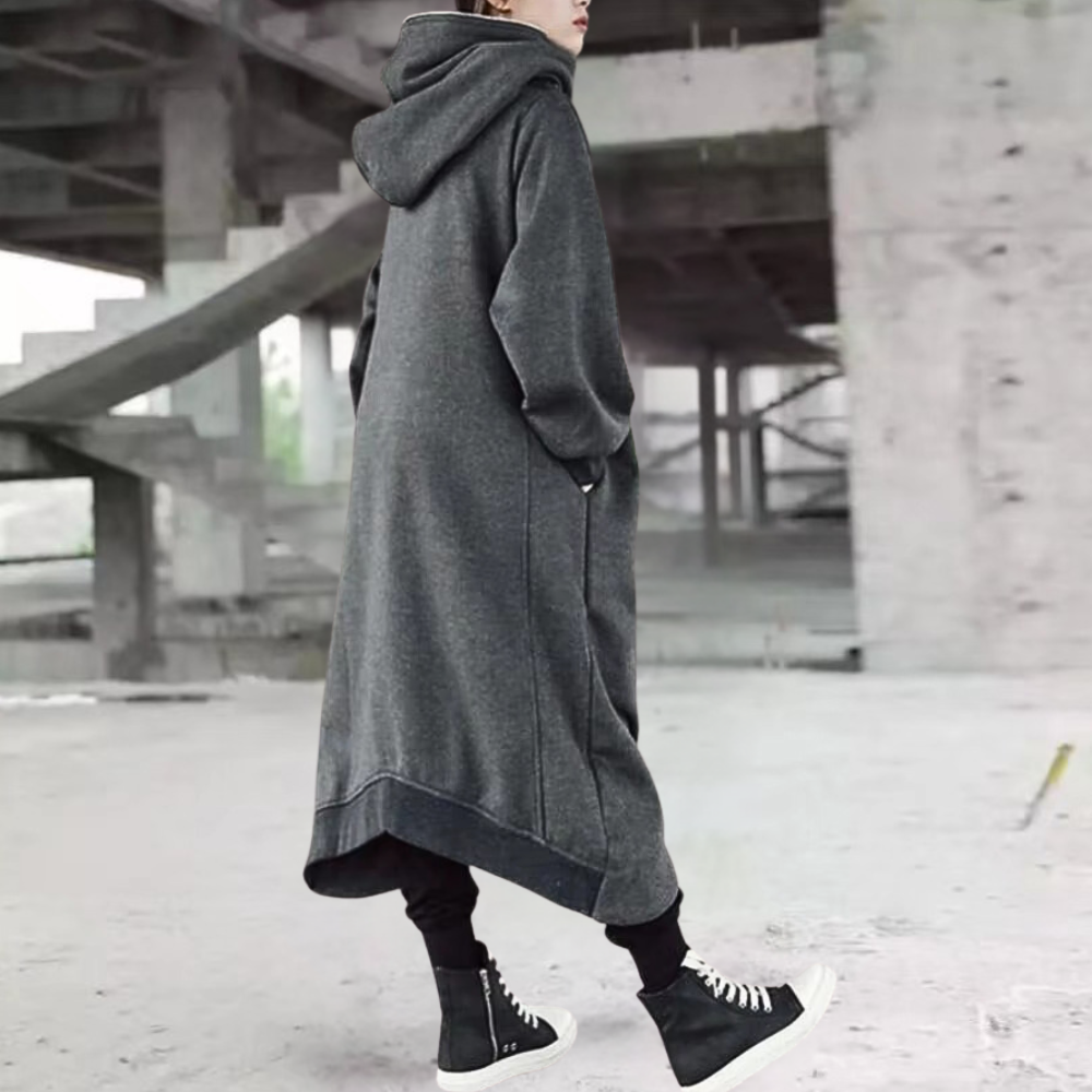 Abrigo oversize de mujer con capucha y cremallera: elegancia y comodidad para todas las estaciones