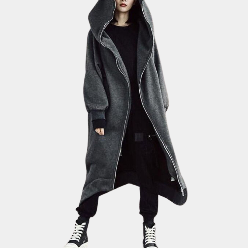 Abrigo oversize de mujer con capucha y cremallera: elegancia y comodidad para todas las estaciones