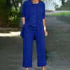 Elegante traje pantalón de tres piezas para mujer
