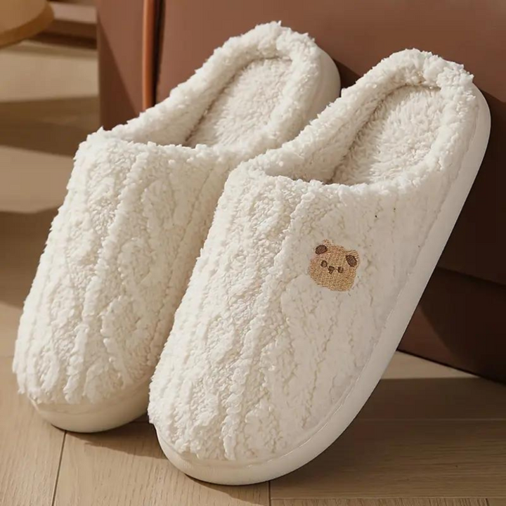 Zapatillas de Panda Fluffy para Mujeres, Listas para el Invierno
