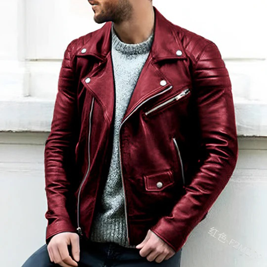 Chaqueta motera Rider de cuero auténtico