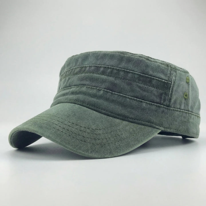 Campayne - Gorra militar vintage de copa plana
