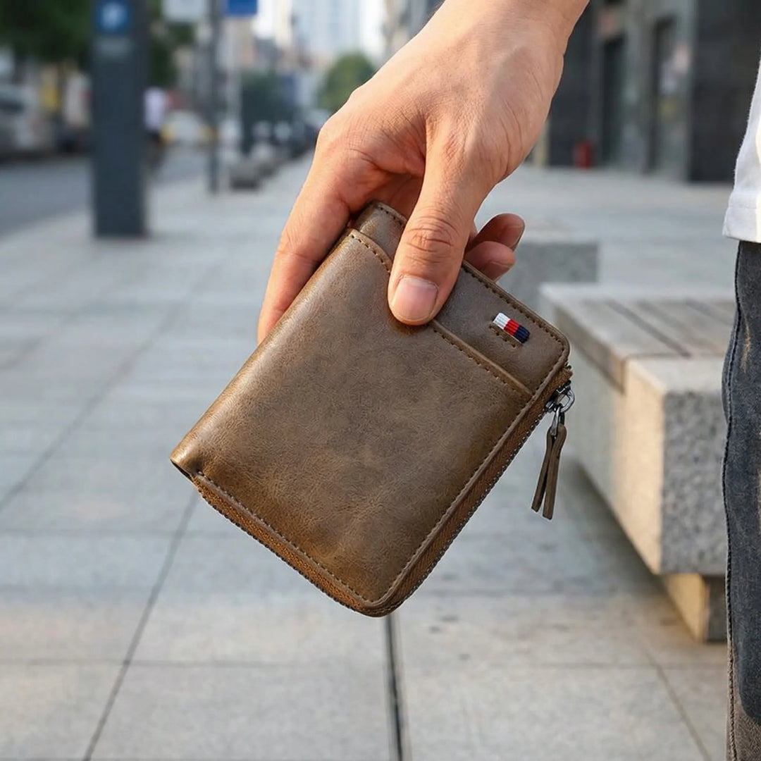 Cardova - Cartera plegable compacta con cierre de cremallera