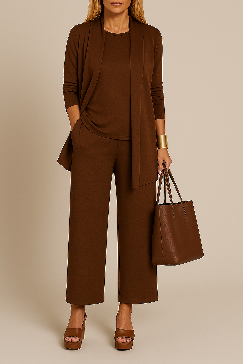 Elegante y refinado traje de tres piezas