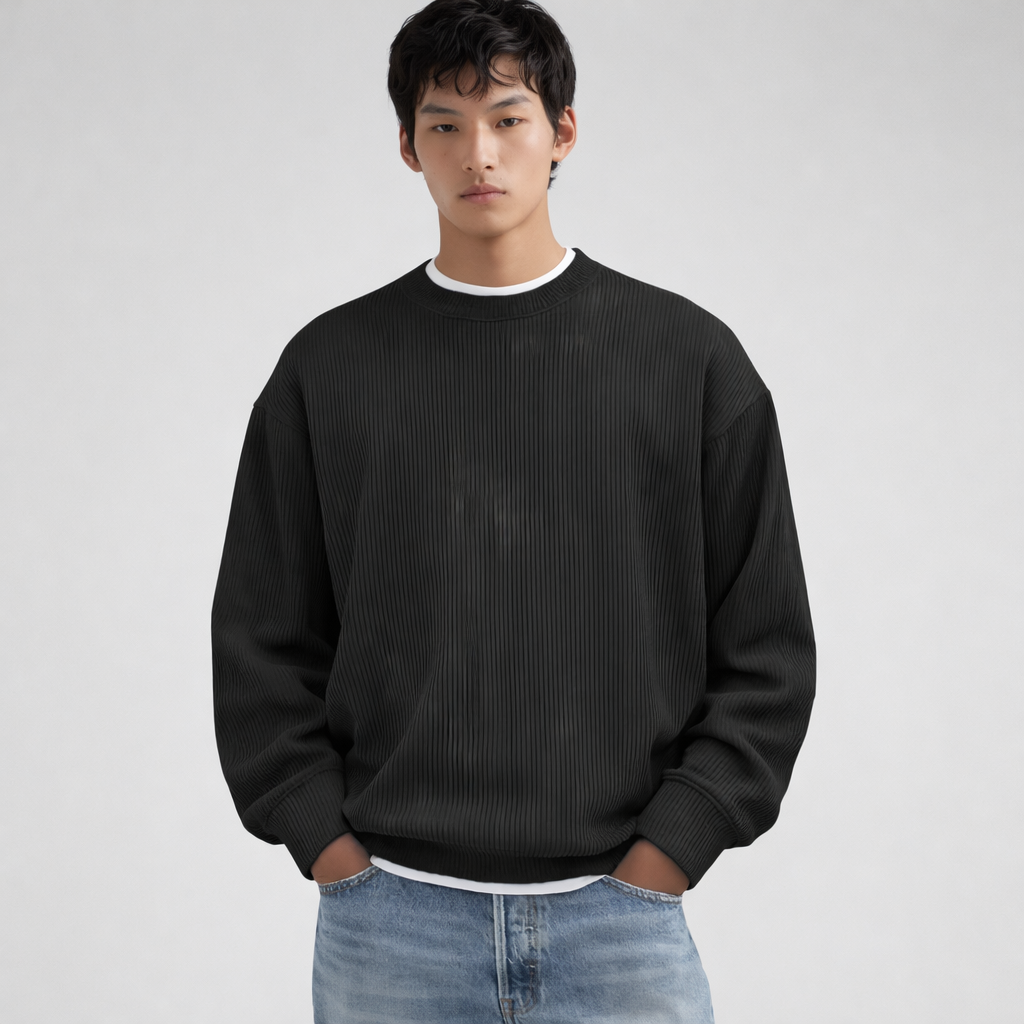 Suéter de cuello alto para hombre, elegante, de punto liso.