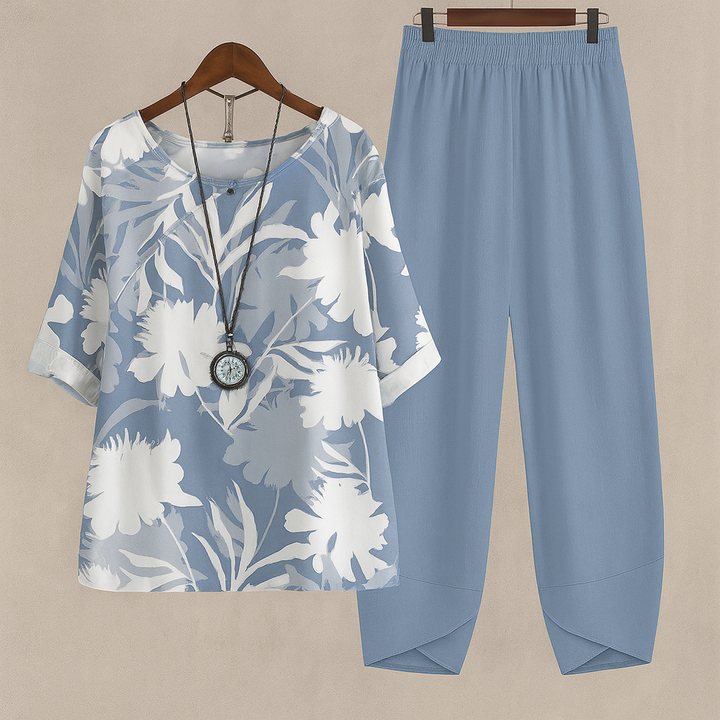 Conjunto Floral Elegante de 2 Piezas Perfectamente Cómodo