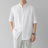 Camisa de manga larga con cuello mao para hombre