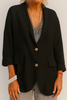 Blazer de lino de corte holgado para mujer