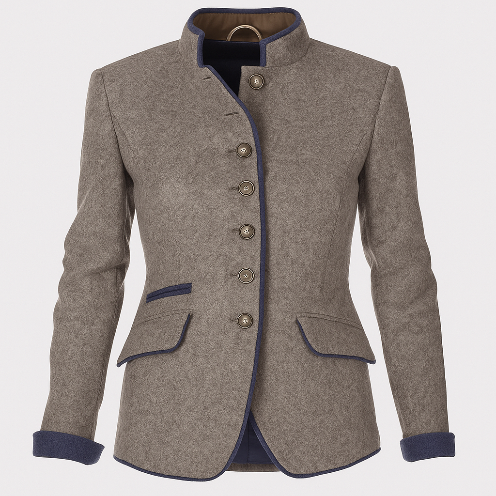 Chaqueta de manga larga para mujer: elegante capa de color liso