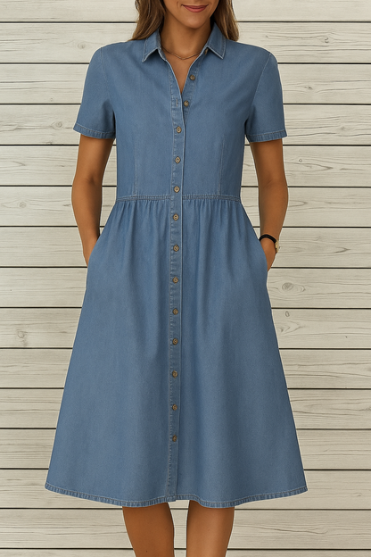 Camisa vaquera con botones para mujer