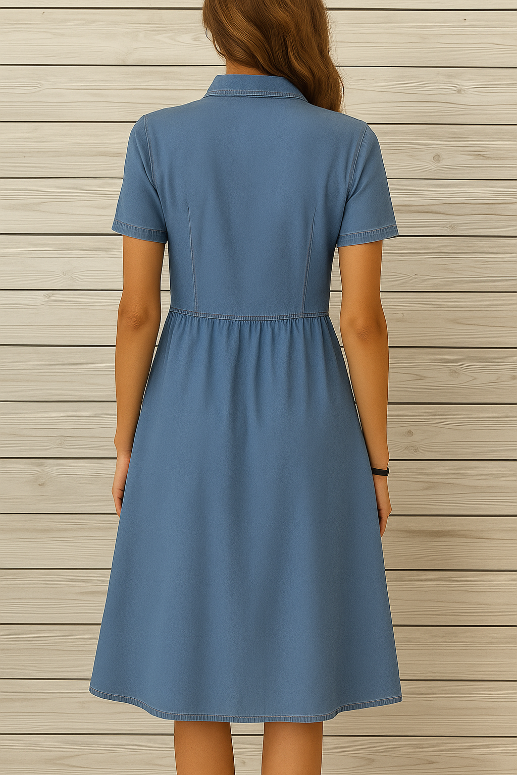 Camisa vaquera con botones para mujer