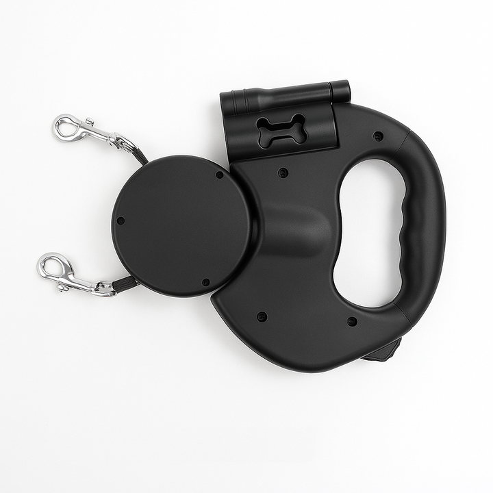 Correa Perro Retráctil Dual con Rotación de 360°
