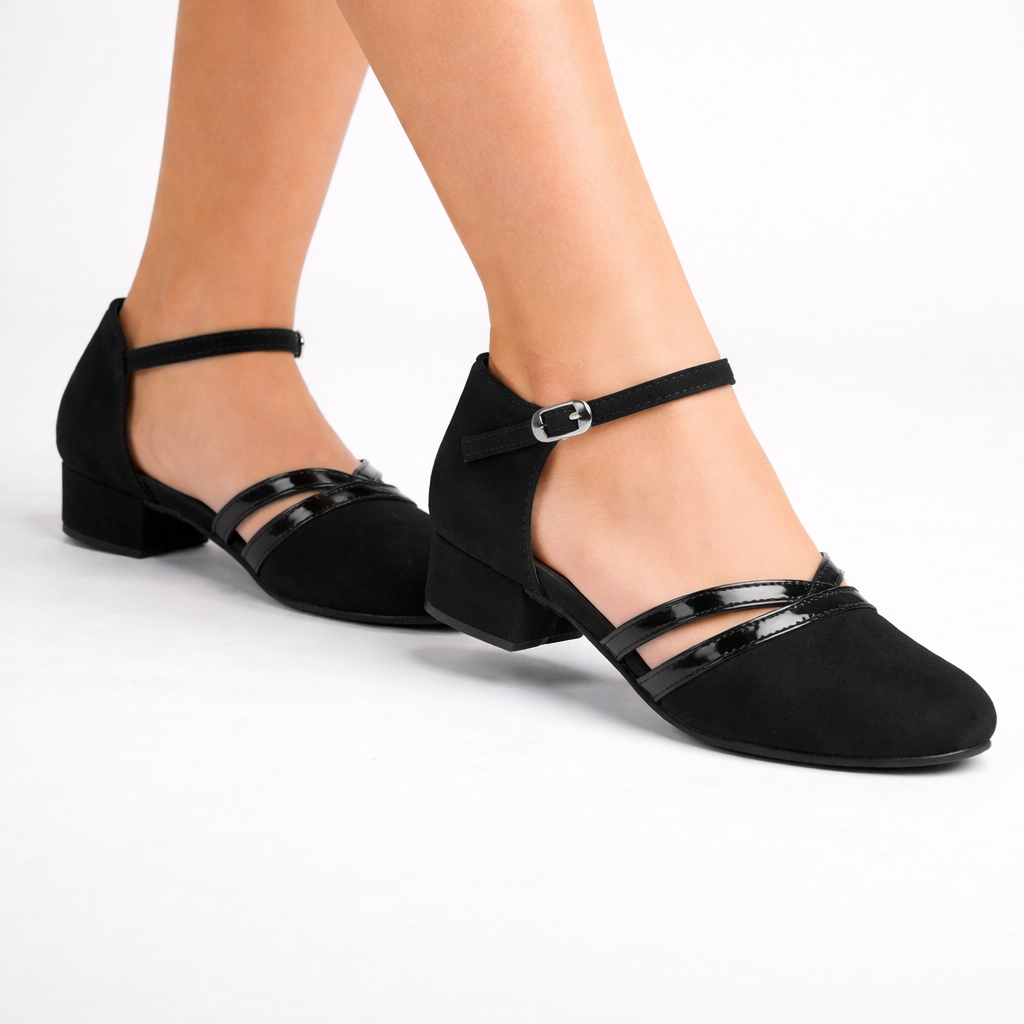 Zapato de Baile Latino con Tacón Cuadrado Bajo
