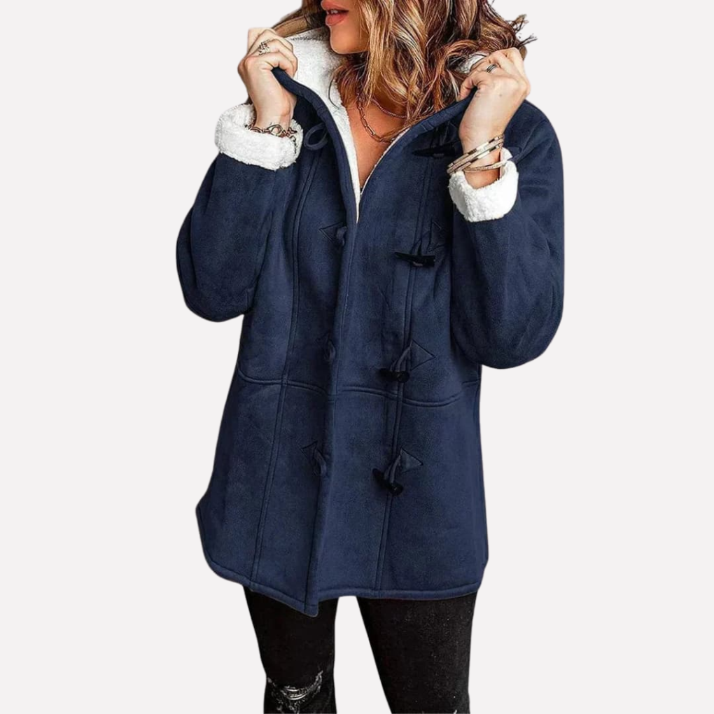 Chaqueta de Mujeres con Capucha y Cierre de Toggle