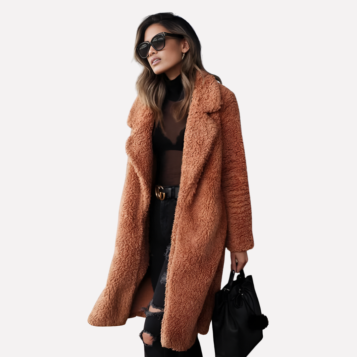 Abrigo Largo de Peluche para Mujeres