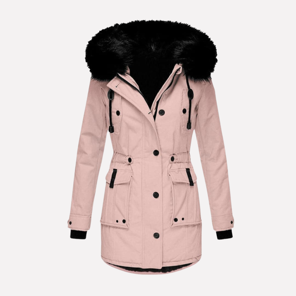 Chaqueta Parka para Mujeres con Capucha y Bolsillos con Solapa
