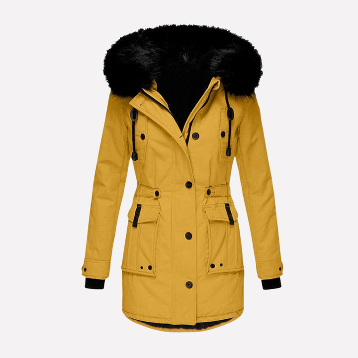 Chaqueta Parka para Mujeres con Capucha y Bolsillos con Solapa