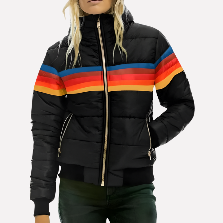 Chaqueta Acolchada para Mujeres con Capucha y Cremallera