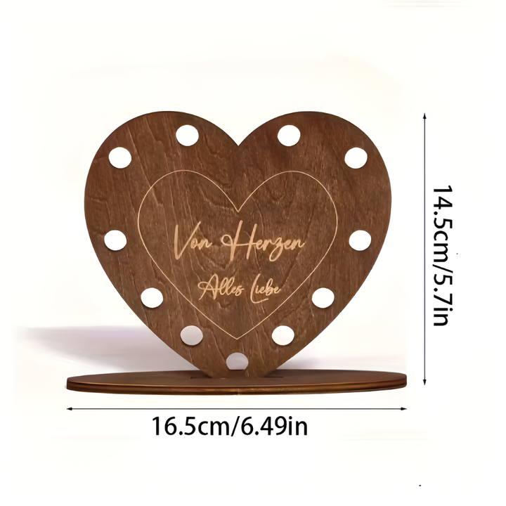 Caja de Regalo de Carta de Amor de Madera en Forma de Corazón