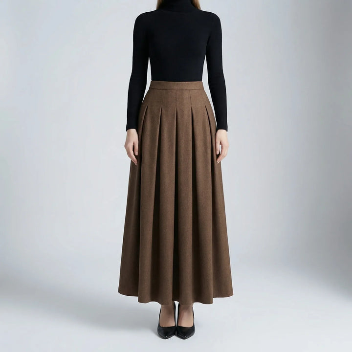 Clarette - Falda midi plisada de talle alto