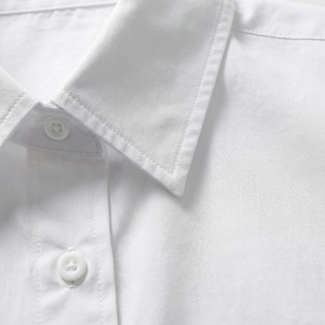 Clarvelle - Blusa estructurada de corte relajado con botones en la parte delantera