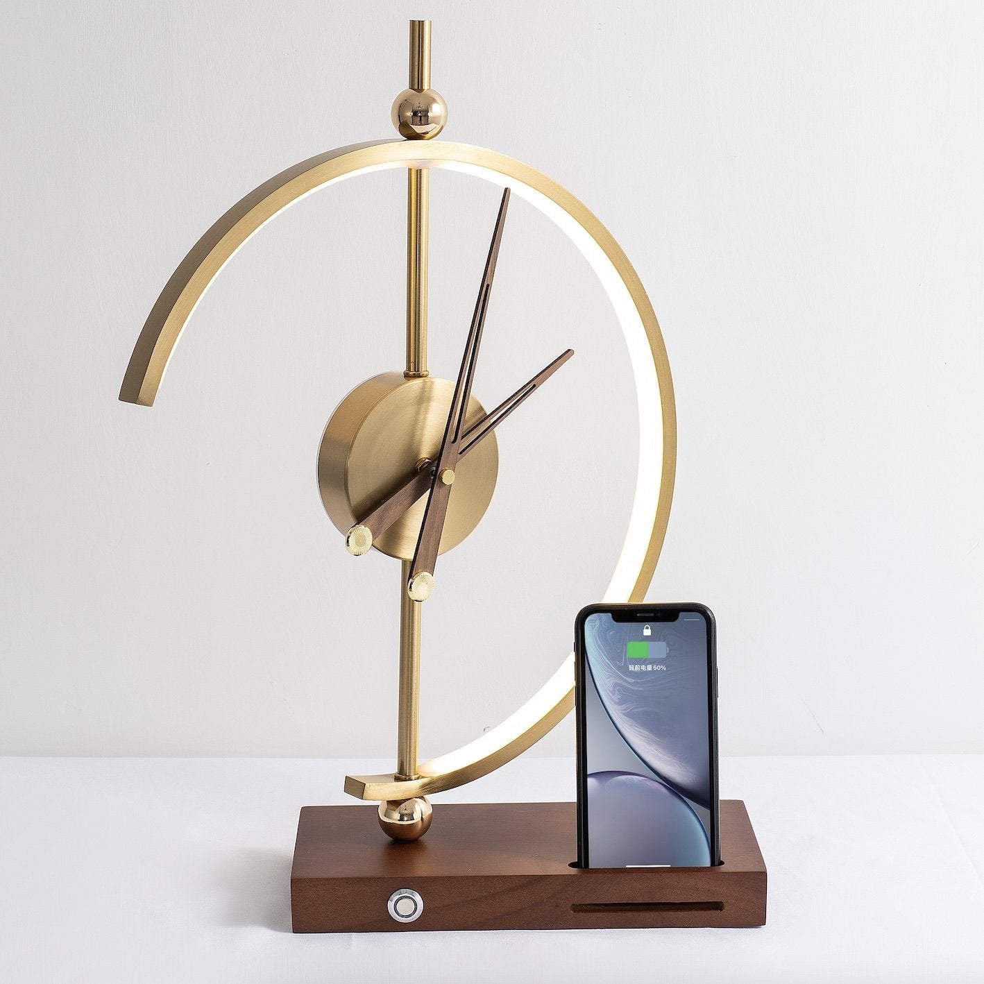 OsakaLume | Reloj-Lámpara de Lujo con Cargador Inalámbrico