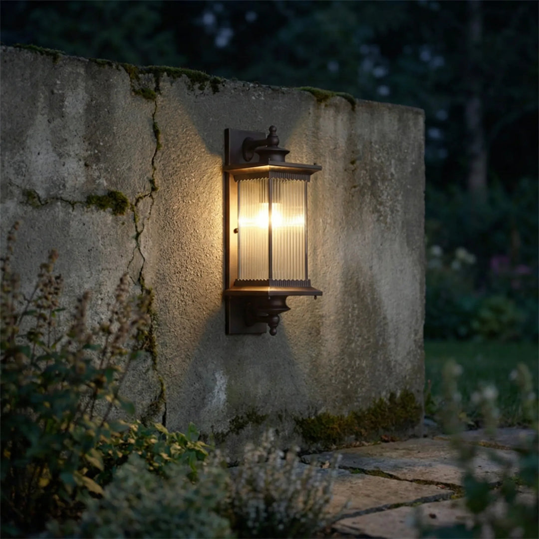 Cortexal - Farol de pared rectangular vintage para exteriores