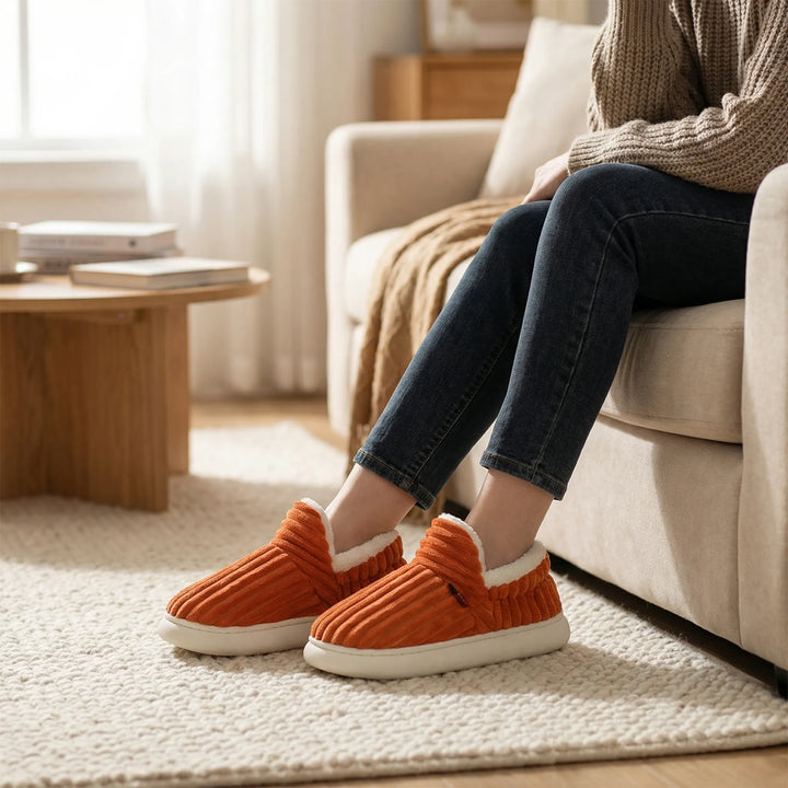 Cozirel - Pantuflas de interior acanaladas sin cordones