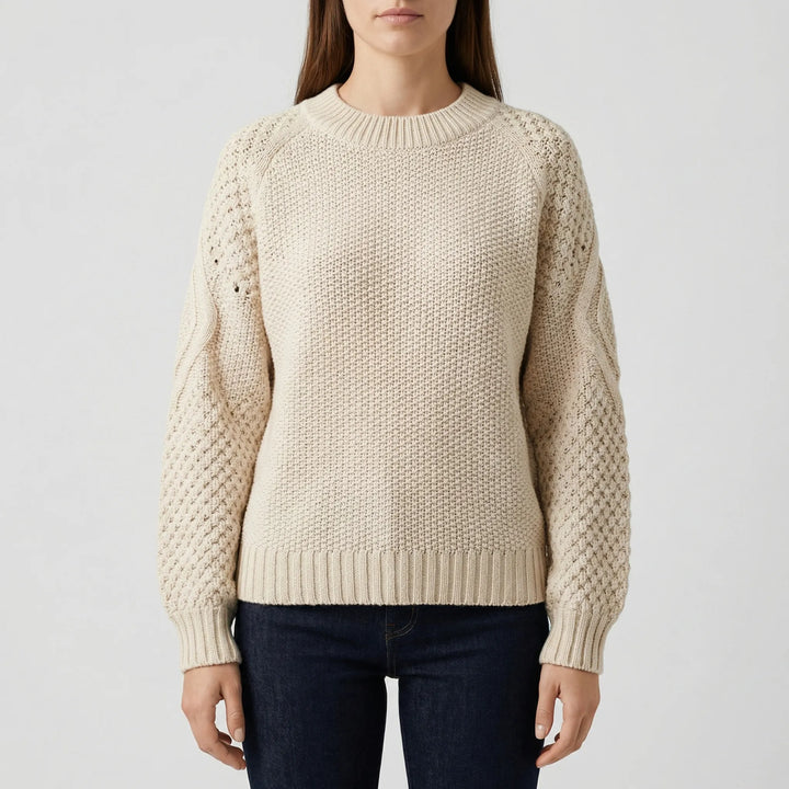 Cozlette - Jersey de punto holgado con cuello redondo