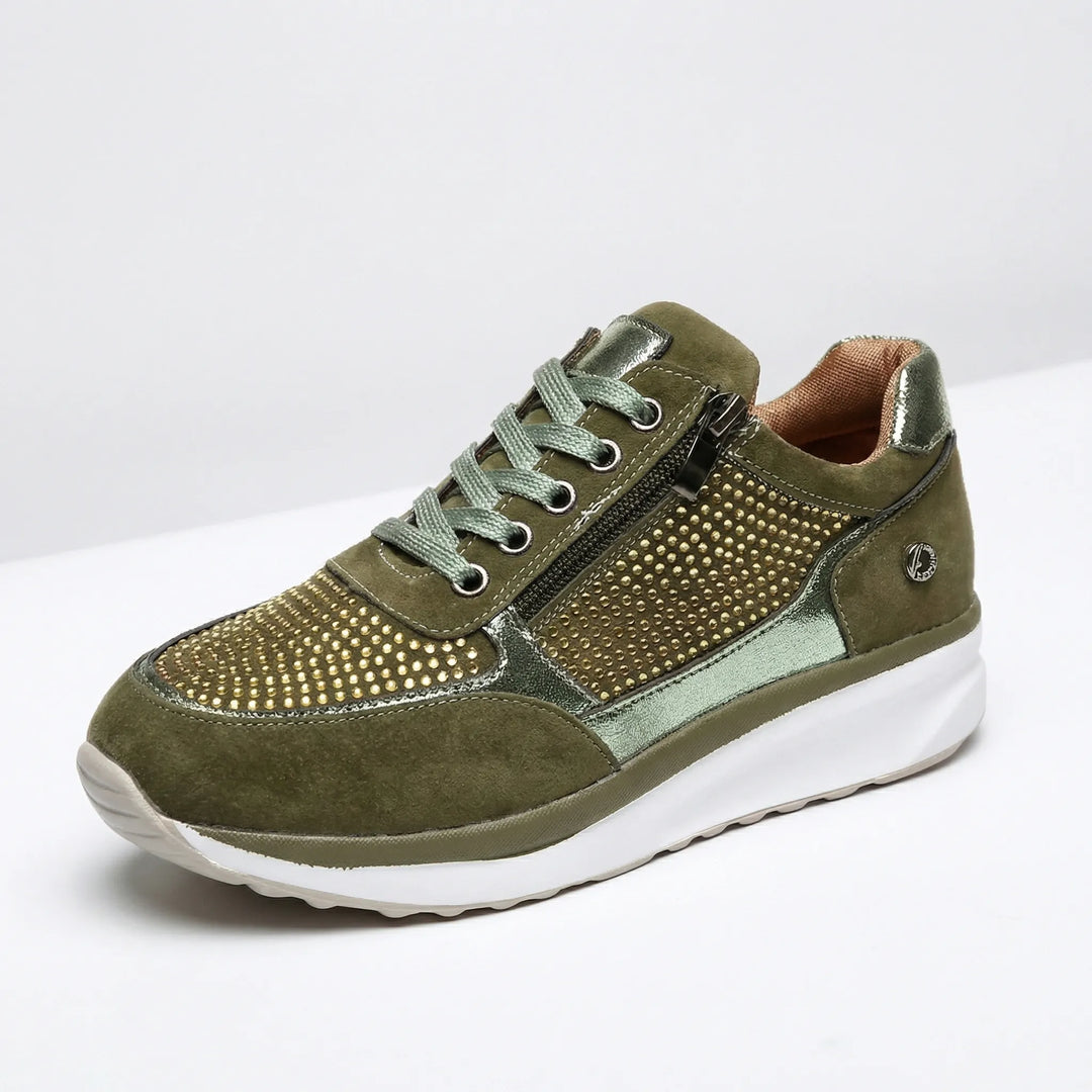 Crystella - Zapatillas con plataforma adornadas con cristales