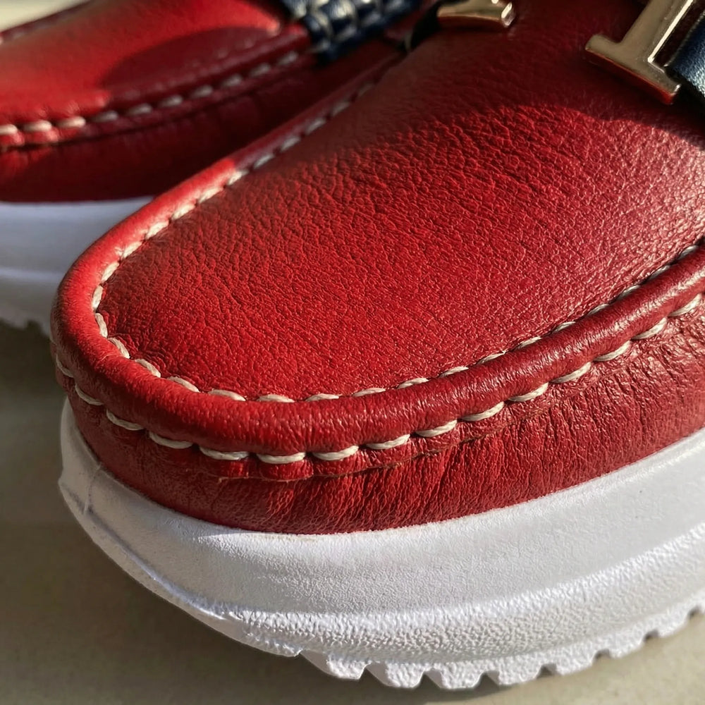 Cushova - Mocasines de plataforma sin cordones para mujer