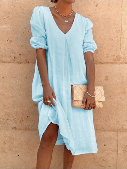 Vestido midi informal elegante para mujer