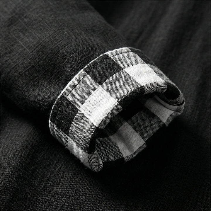 Dexholm - Camisa informal de manga larga con botones delanteros
