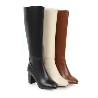 Botas de tacón hasta la rodilla para mujer