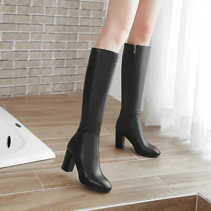 Botas de tacón hasta la rodilla para mujer