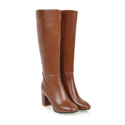 Botas de tacón hasta la rodilla para mujer