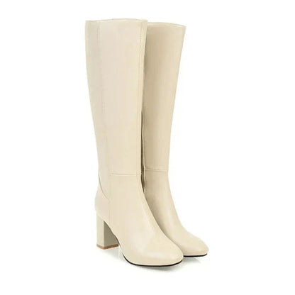 Botas de tacón hasta la rodilla para mujer