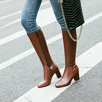 Botas de tacón hasta la rodilla para mujer