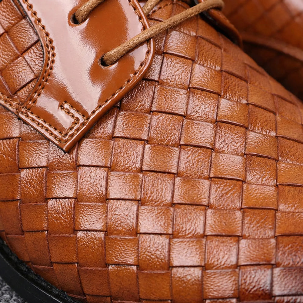 Dressivo - Zapato de vestir con cordones de piel texturizada