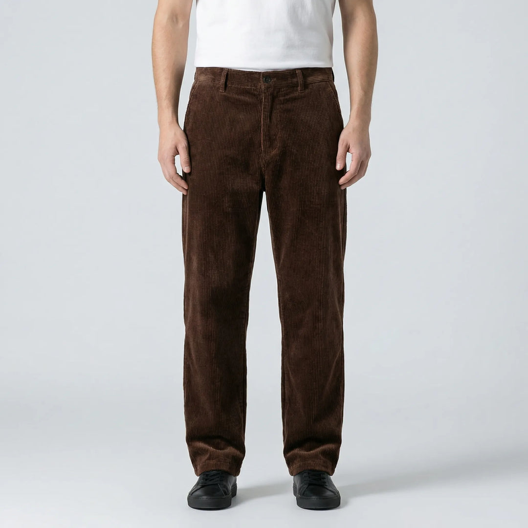 Drouvex - Pantalones rectos holgados de corte cónico para hombre