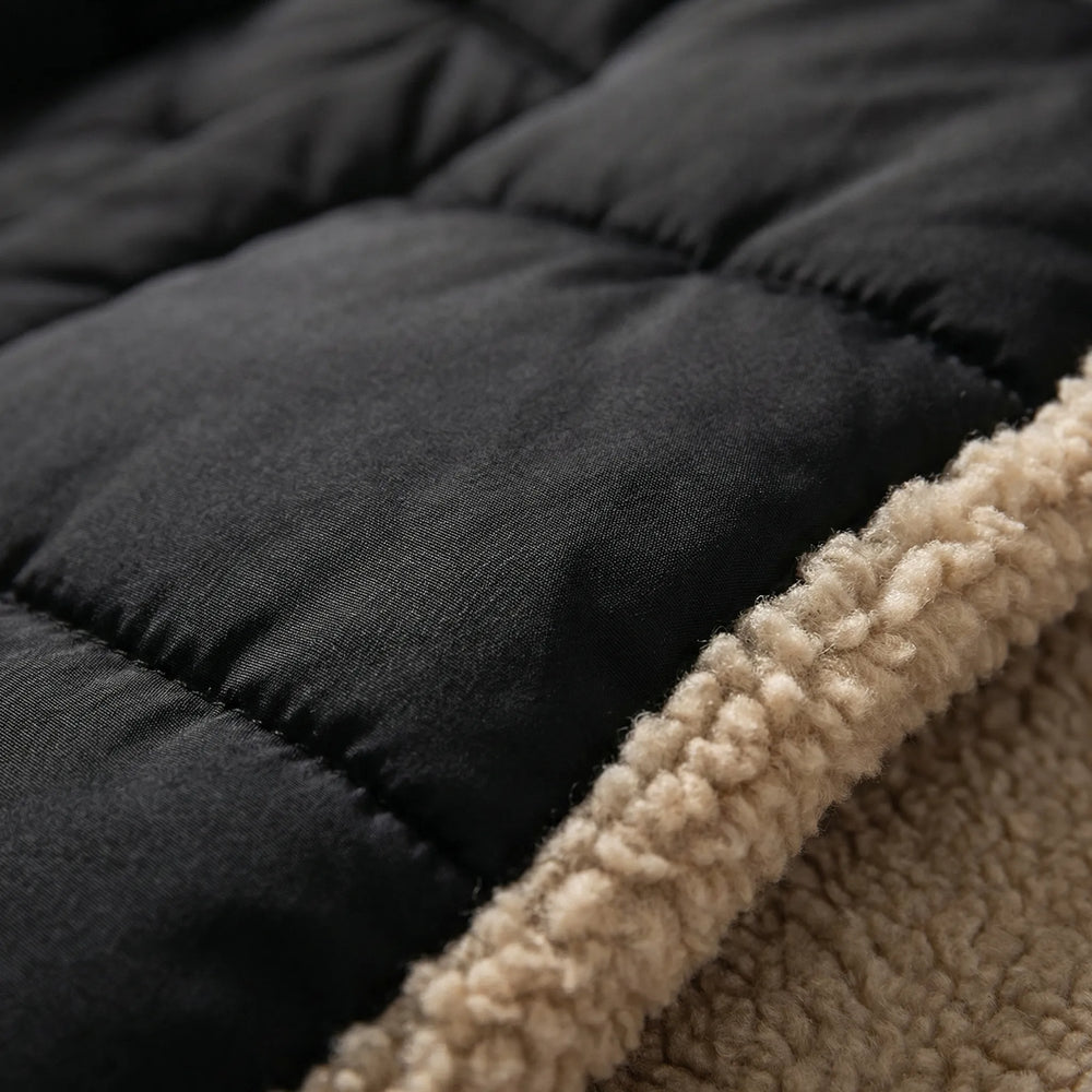 Dualvex - Abrigo largo reversible con capucha para invierno