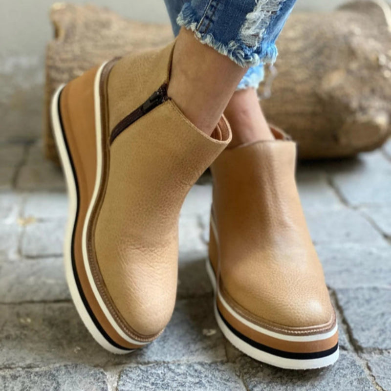 Botines de cuña para mujer con encanto vintage