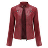 Elegante chaqueta de imitación de piel para mujer con diseño clásico de motera