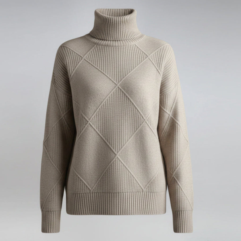 Suéter fino de mujer con cuello alto