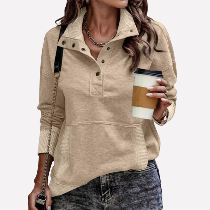 Sudadera Casual de Manga Larga con Cuello Stand